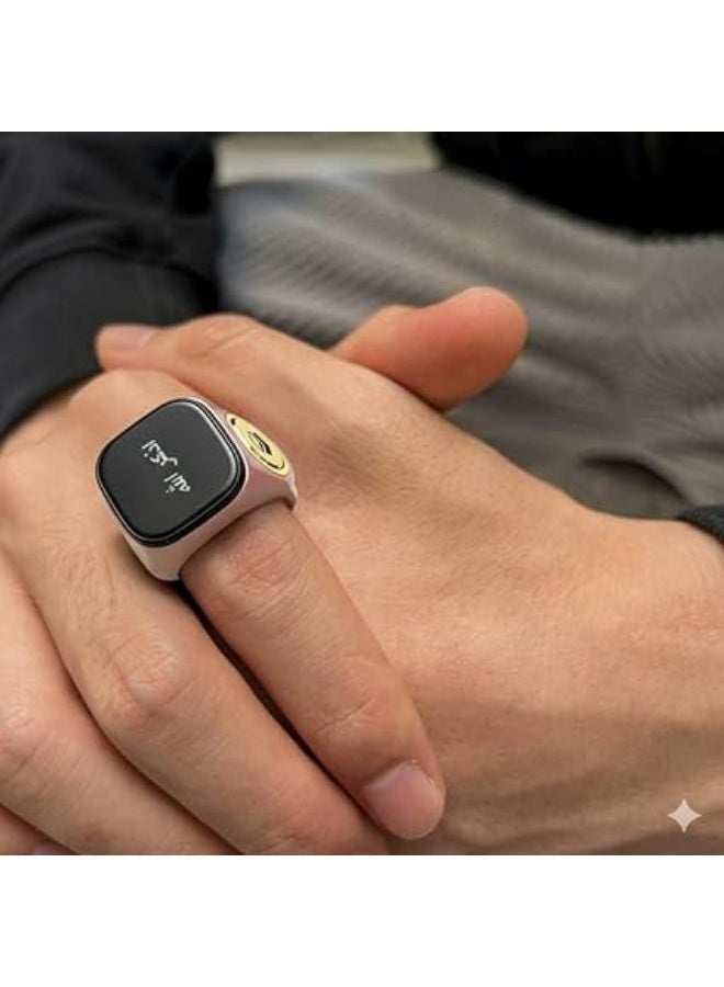 Smart electronic ring for tasbih designed to meet the needs of Muslims for tasbih reminders and prayer times. - Image 3